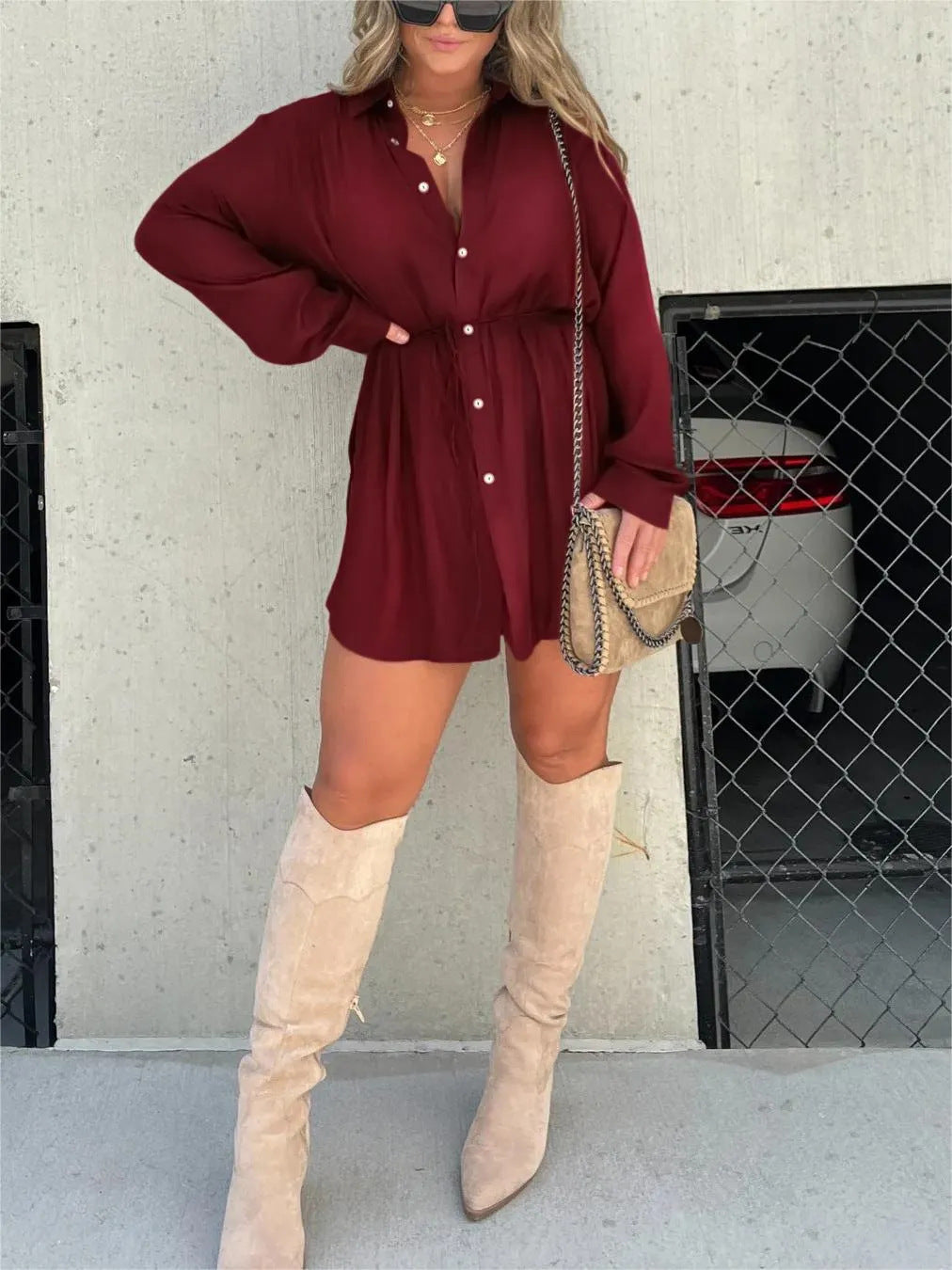 Women's Long Sleeve Jumpsuit Dress