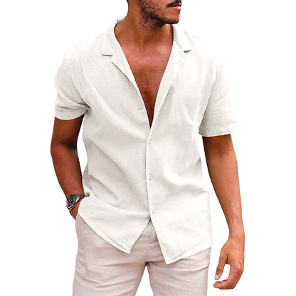 Men's Tops Casual Button Down Shirt Short Sleeve Beach Shirt