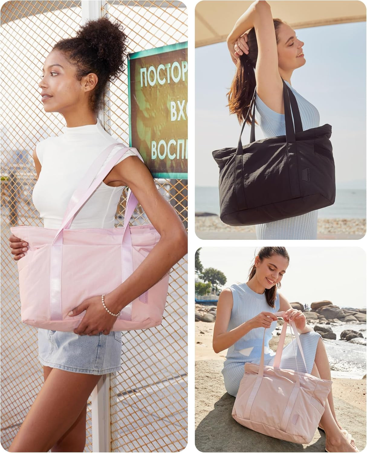 Pink Travel and Workout Tote Bag