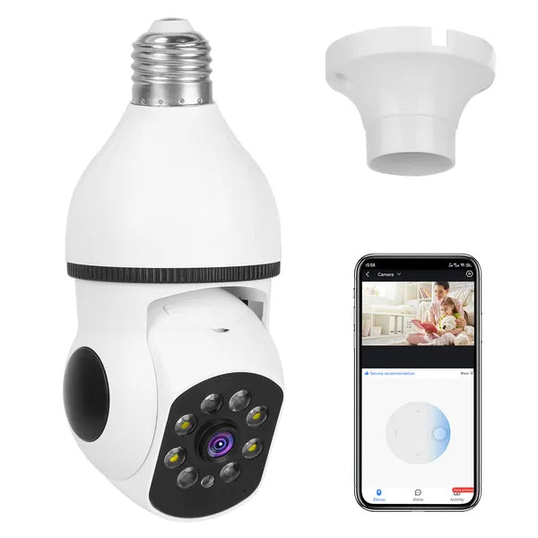 E27 WiFi IP Pan-Tilt Security Surveillance Camera