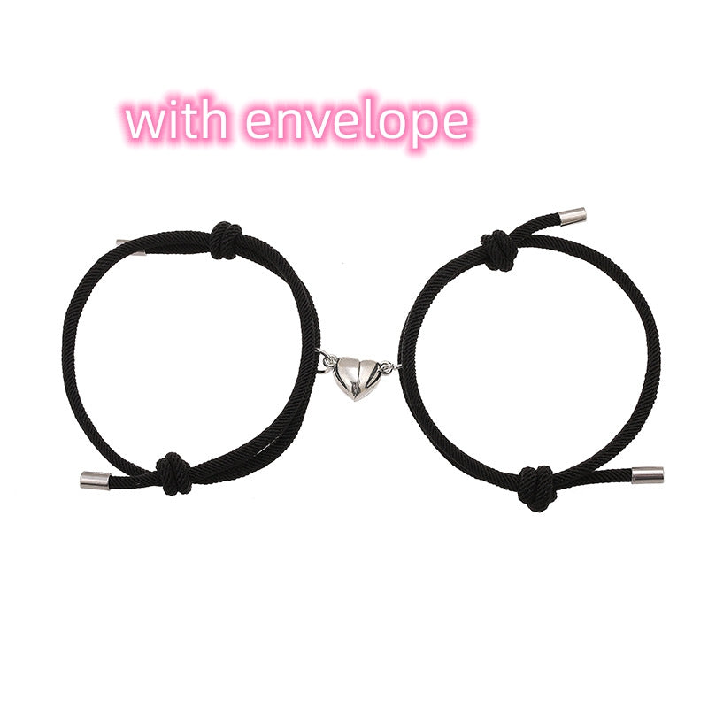 Simple Nylon Love Magnetic Couple Bracelet