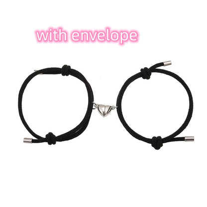 Simple Nylon Love Magnetic Couple Bracelet