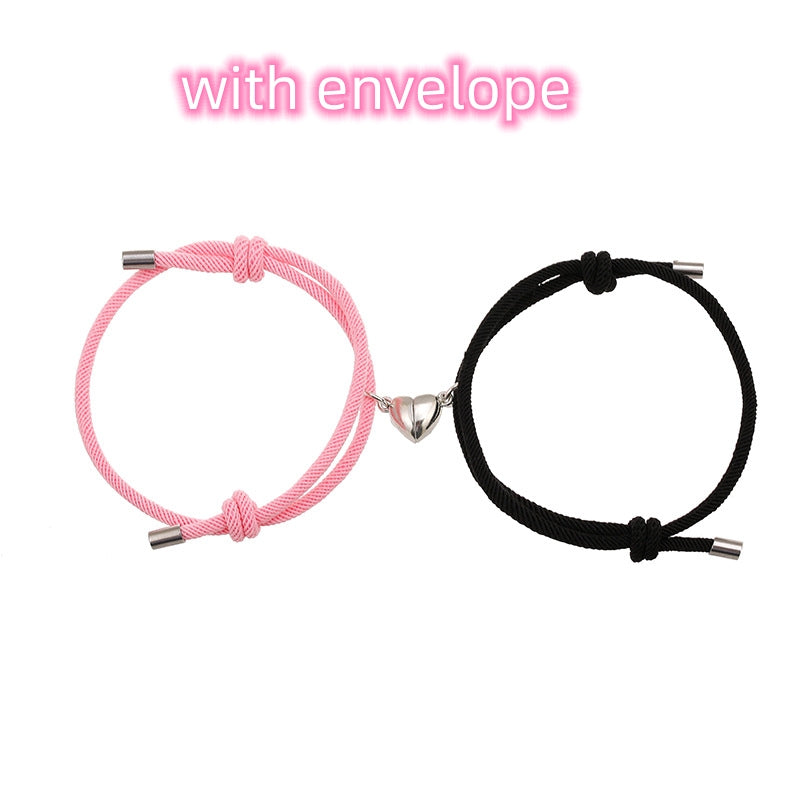 Simple Nylon Love Magnetic Couple Bracelet