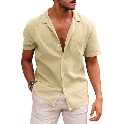 Men's Tops Casual Button Down Shirt Short Sleeve Beach Shirt