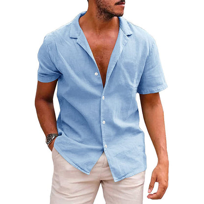 Men's Tops Casual Button Down Shirt Short Sleeve Beach Shirt