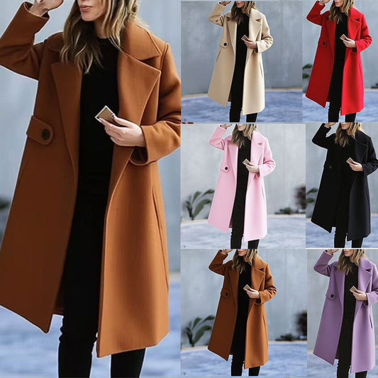 Elegant Plus Size Woolen Coat