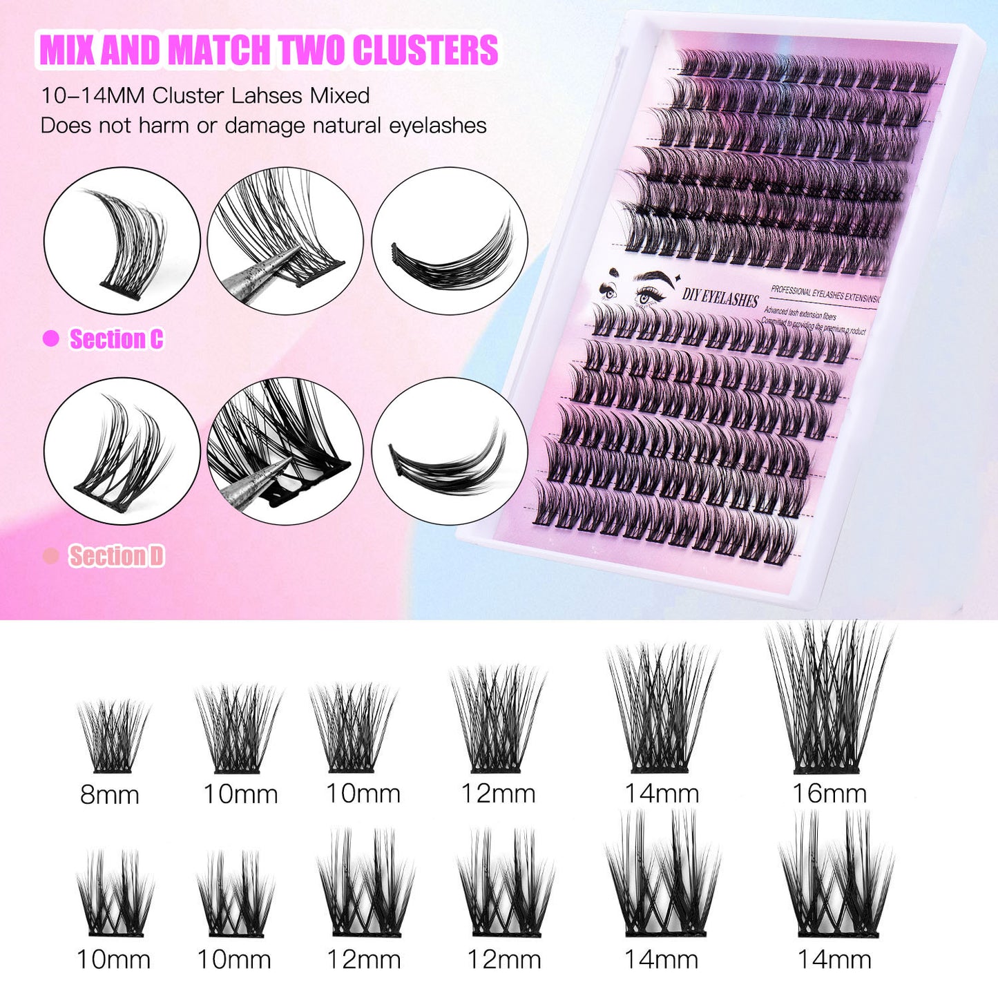 Segmented Lashes In Clusters