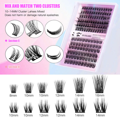 Segmented Lashes In Clusters
