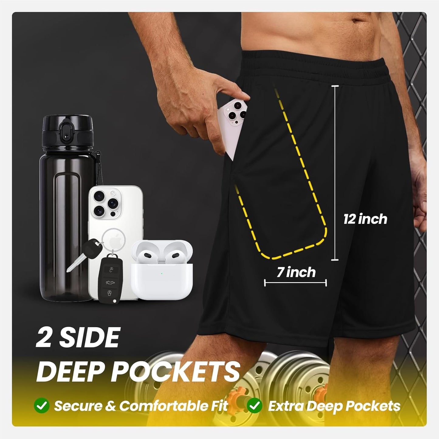 Men Athletic Shorts Set - 5 pcs