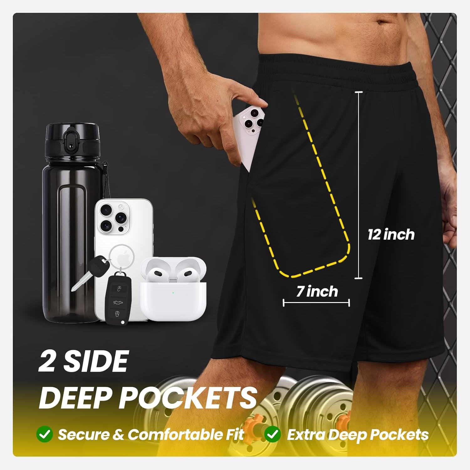 Men Athletic Shorts Set - 5 pcs