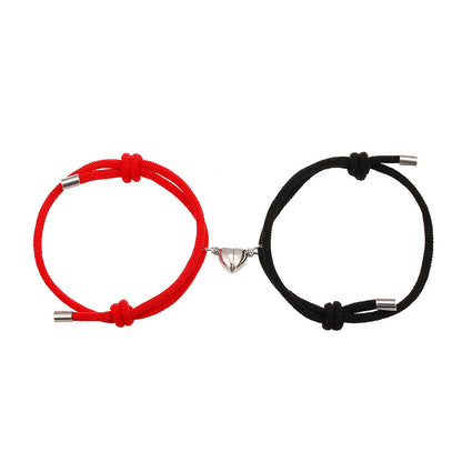 Simple Nylon Love Magnetic Couple Bracelet