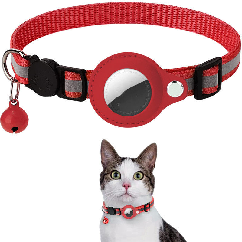 Reflective Nylon Collar W/ Waterproof Holder Case For Pets