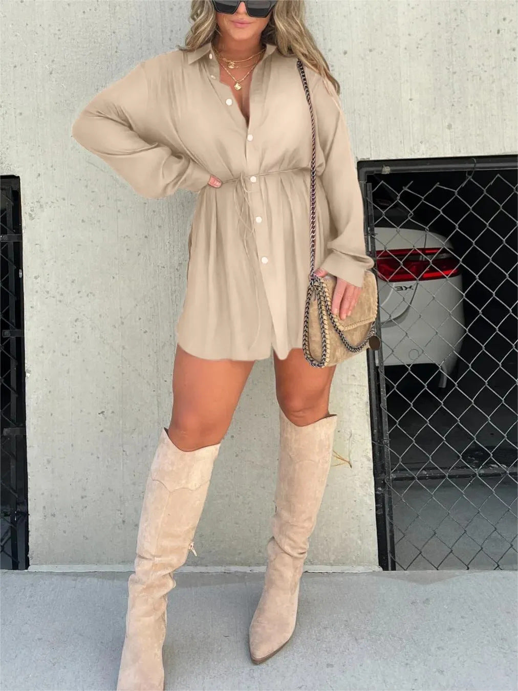 Women's Long Sleeve Jumpsuit Dress