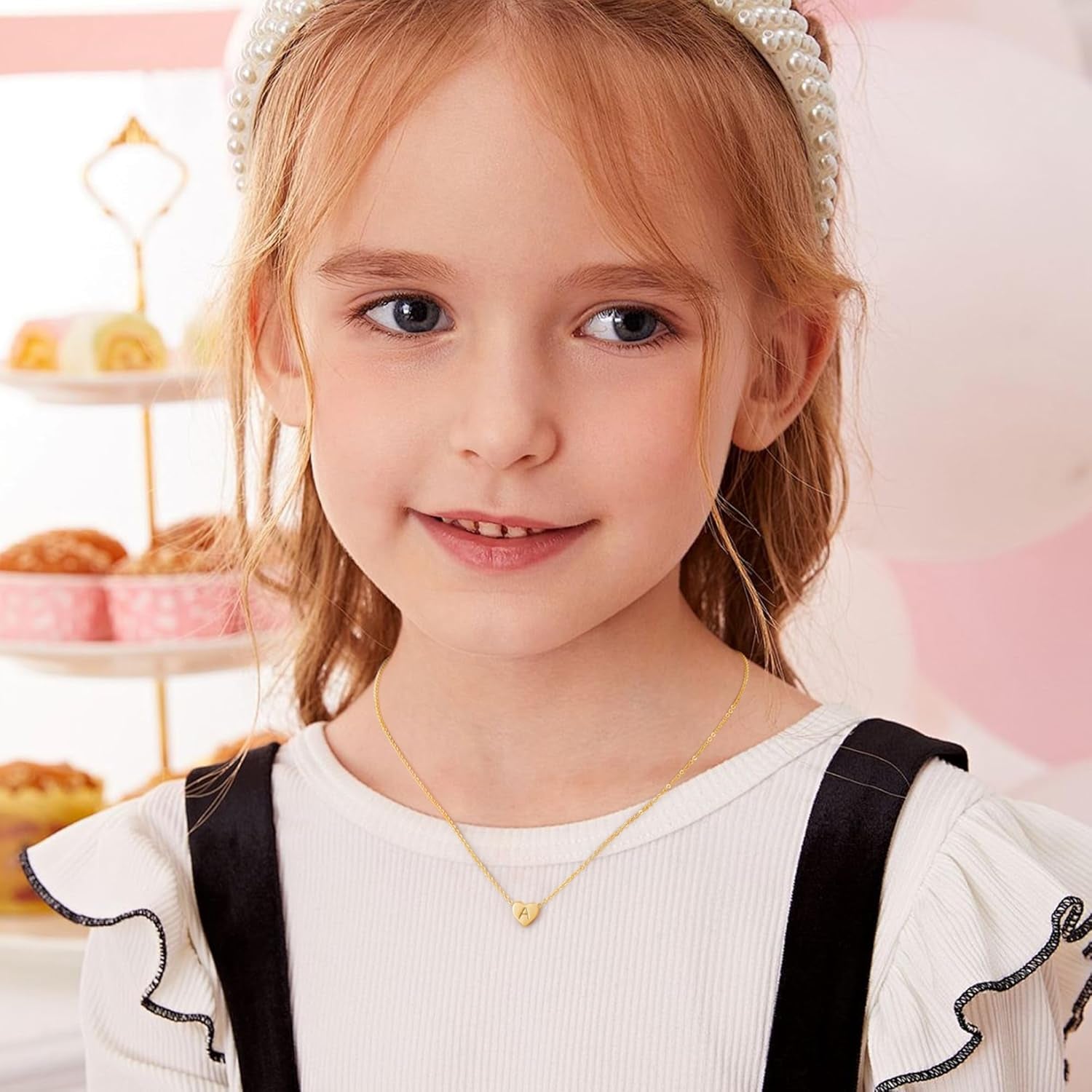 Gold Mini Heart Initial Necklace