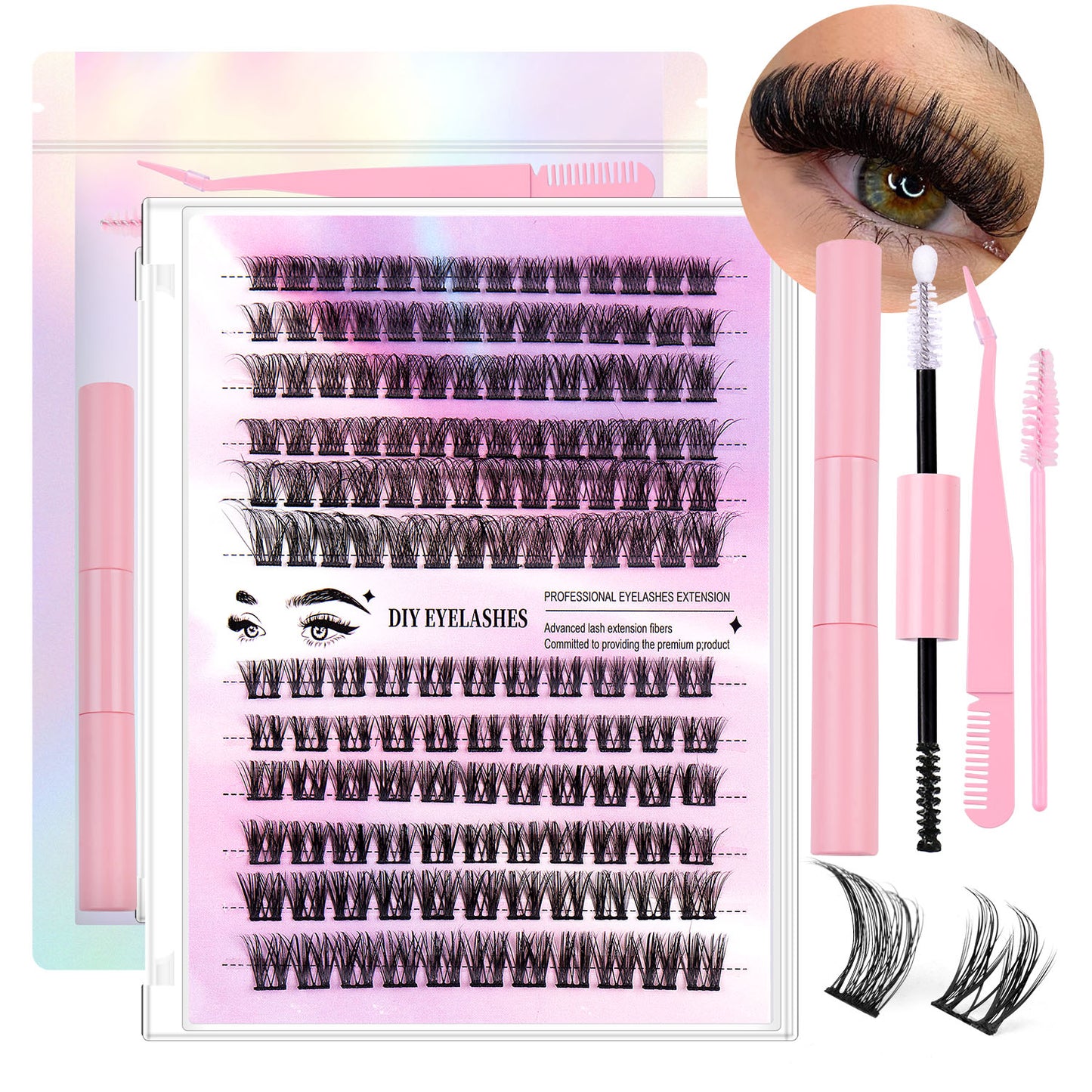 Segmented Lashes In Clusters