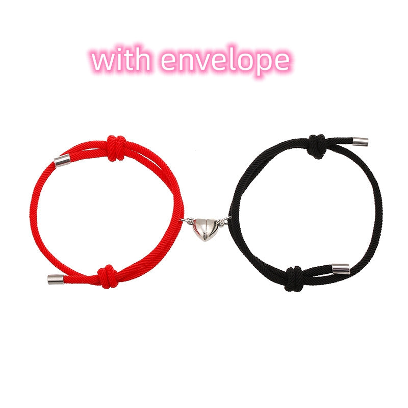Simple Nylon Love Magnetic Couple Bracelet