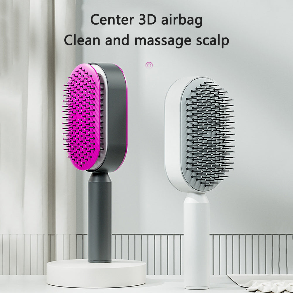 Self Cleaning Massage Scalp Comb Anti-Static Hair Brush