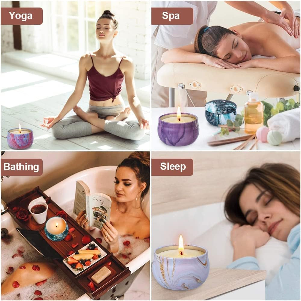 Sunday Unwind Set - 5 Large Fizzy Spa Bombs + 4 Scented Candles