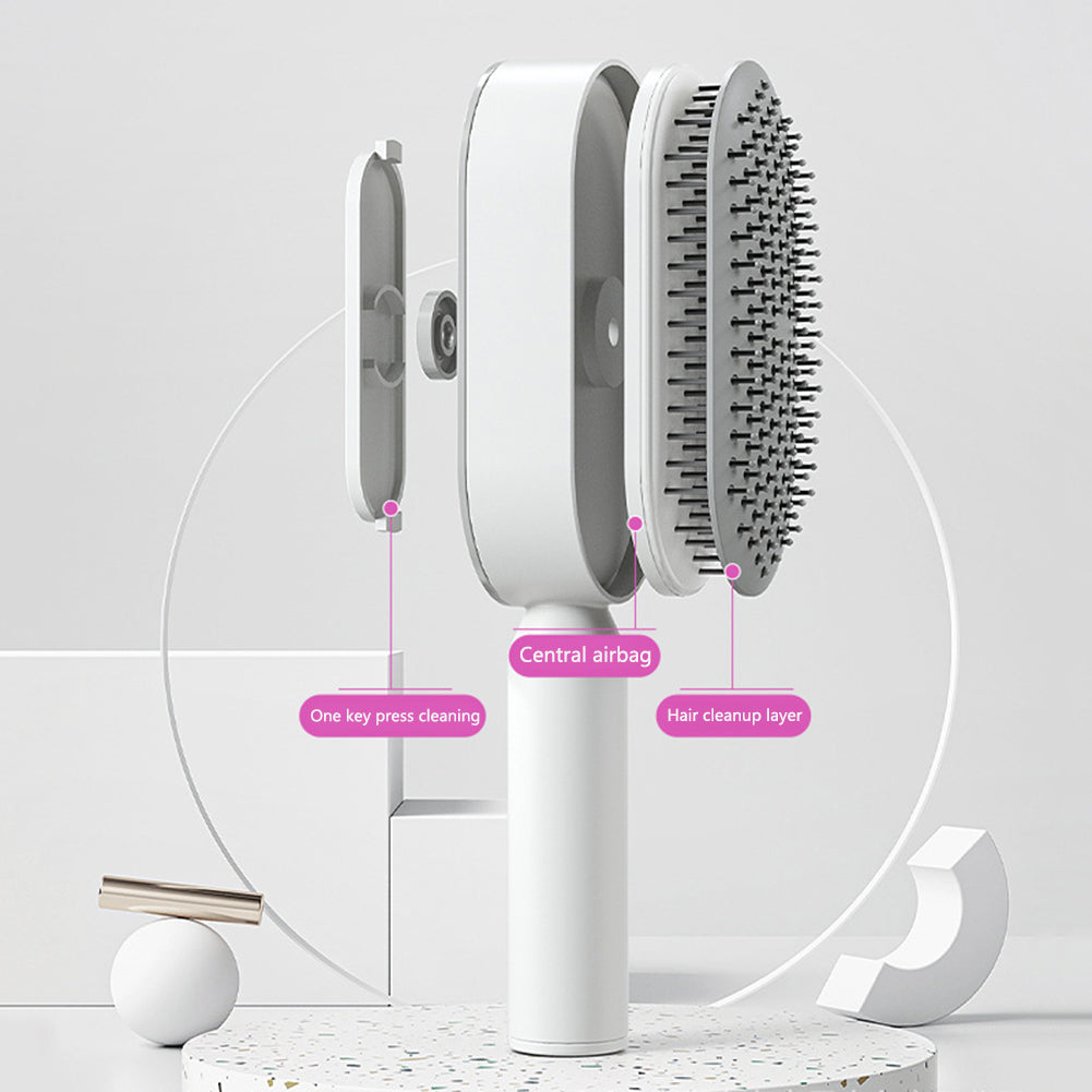 Self Cleaning Massage Scalp Comb Anti-Static Hair Brush