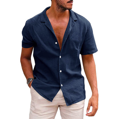 Men's Tops Casual Button Down Shirt Short Sleeve Beach Shirt