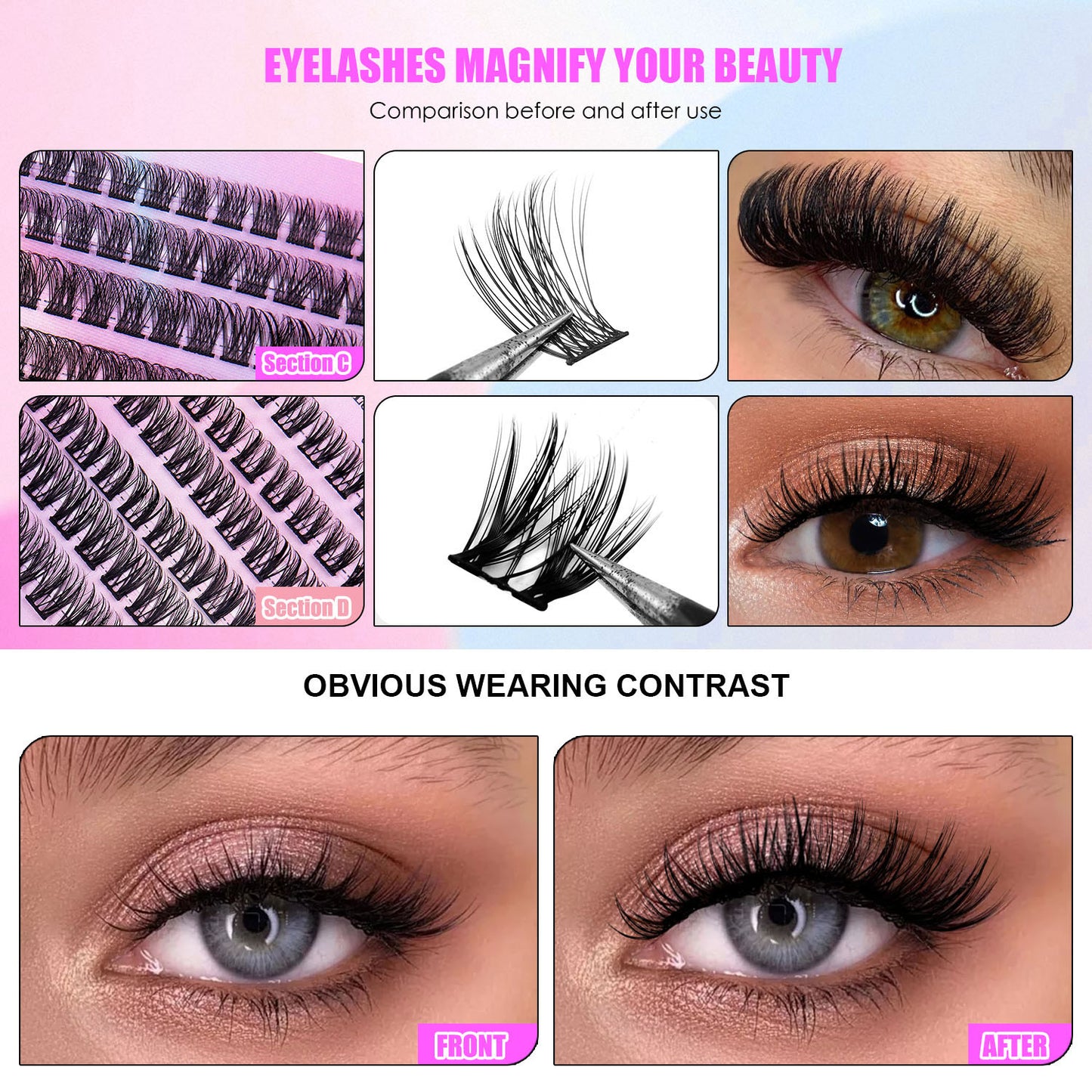 Segmented Lashes In Clusters