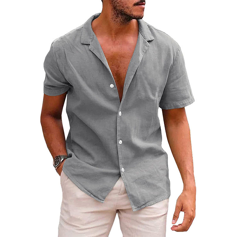 Men's Tops Casual Button Down Shirt Short Sleeve Beach Shirt