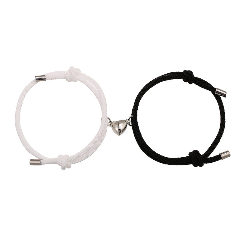 Simple Nylon Love Magnetic Couple Bracelet