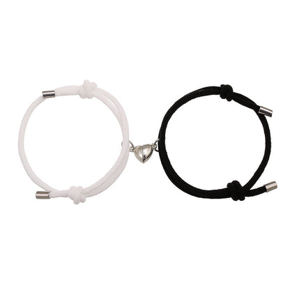 Simple Nylon Love Magnetic Couple Bracelet
