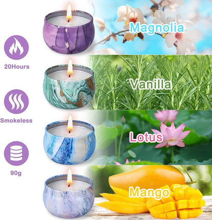 Sunday Unwind Set - 5 Large Fizzy Spa Bombs + 4 Scented Candles