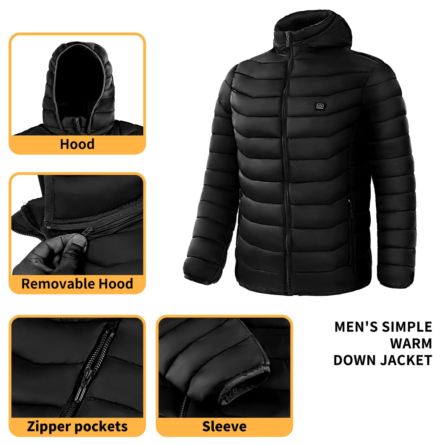 Men Heated Puffer Electric Heating Jacket