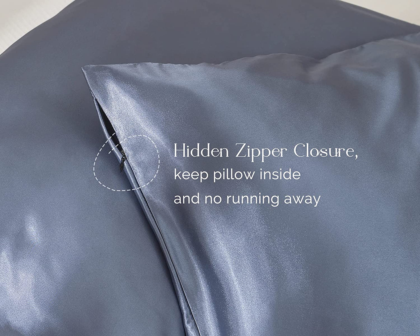 Blue Satin Pillowcase