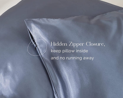 Blue Satin Pillowcase