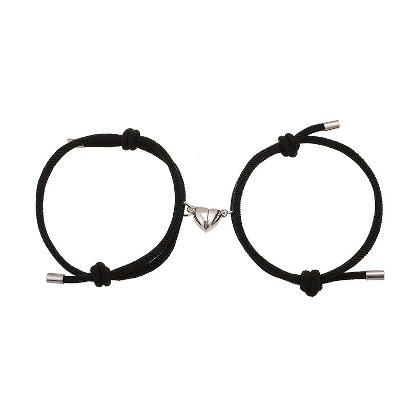 Simple Nylon Love Magnetic Couple Bracelet
