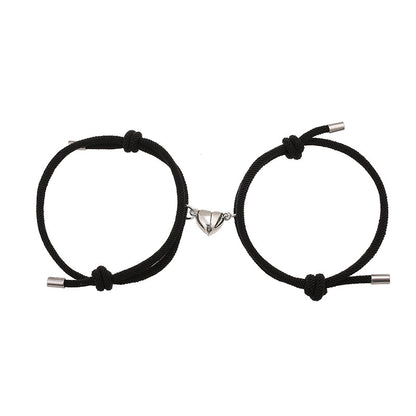 Simple Nylon Love Magnetic Couple Bracelet