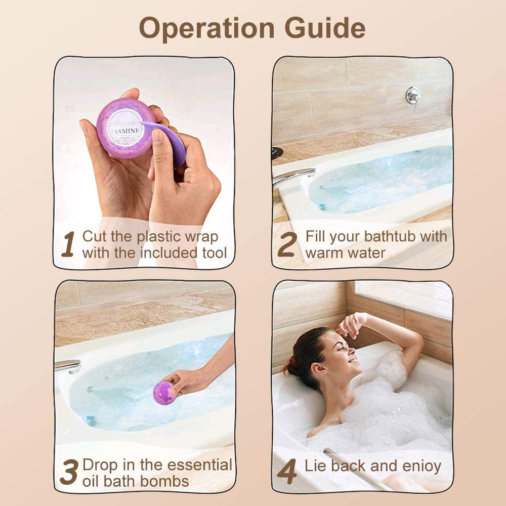 Sunday Unwind Set - 5 Large Fizzy Spa Bombs + 4 Scented Candles