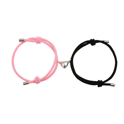 Simple Nylon Love Magnetic Couple Bracelet